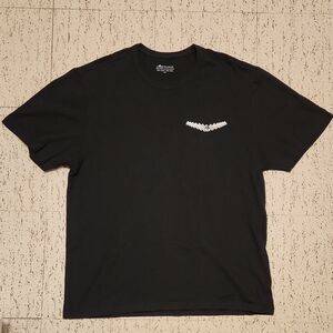 Moose Knuckles Black Cotton Crewneck T-Shirt with White Chest Logo